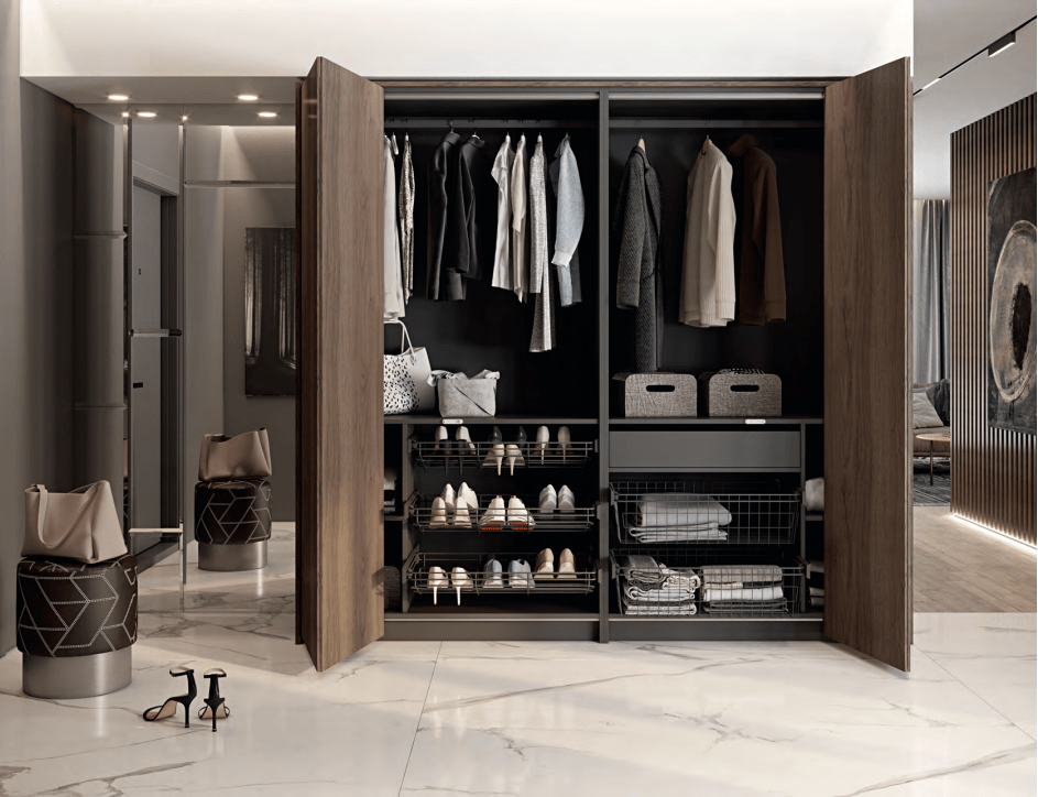 a full wall custom wardrobe