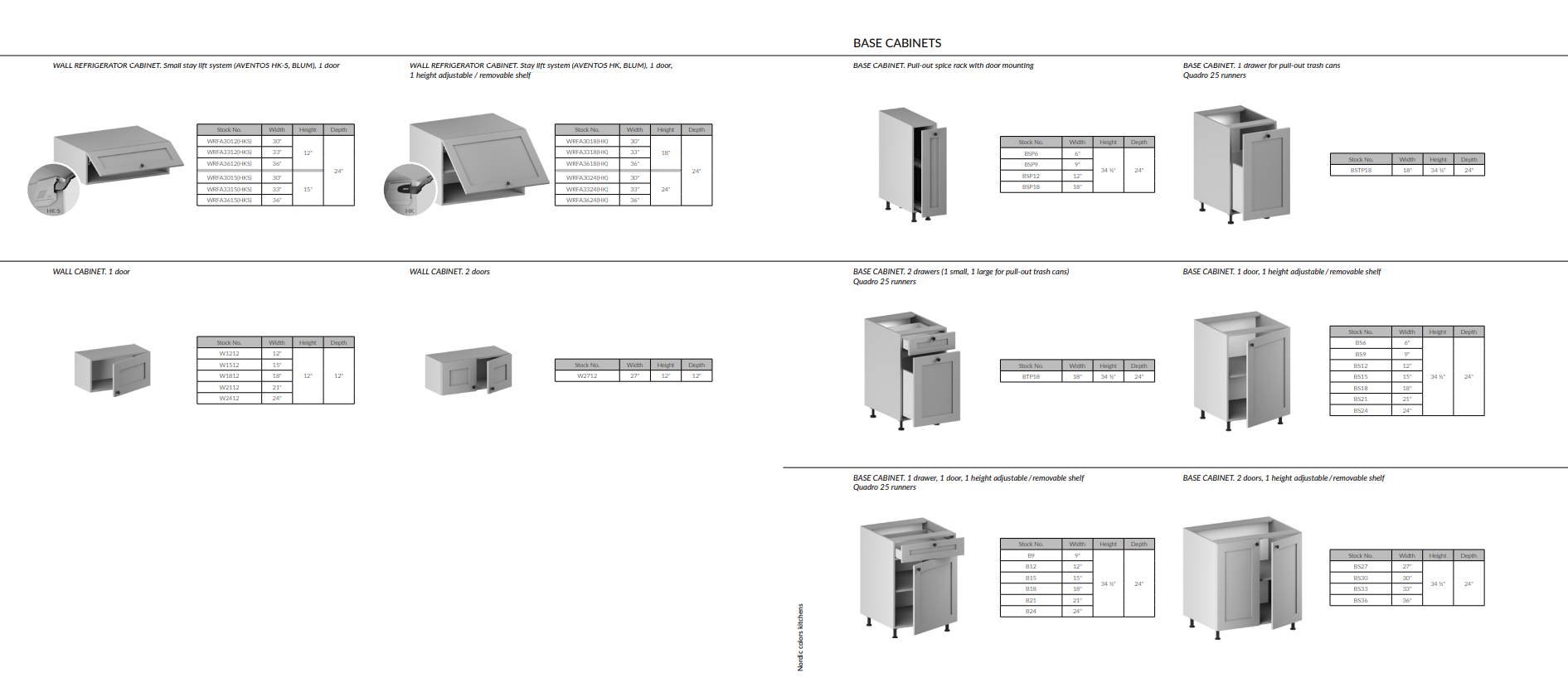 more cabinet options scheme - 2-dor cabinet, 3-door cabinet, base cabinet etc.